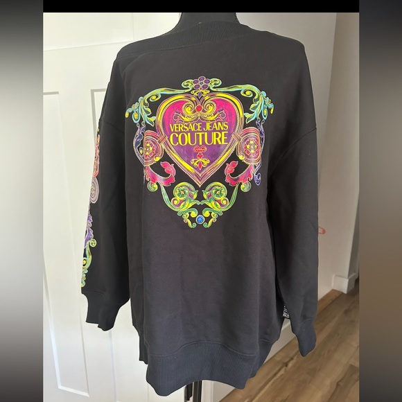 Versace jeans couture women’s Oversized logo print Sweatshirt SizeS - Picture 6 of 15